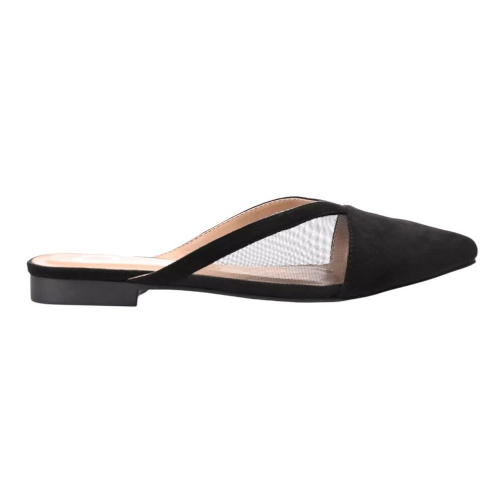Journee Women's Reeo Mesh Pointed Toe Slip On Mules Black Size 8 - Picture 2 of 4